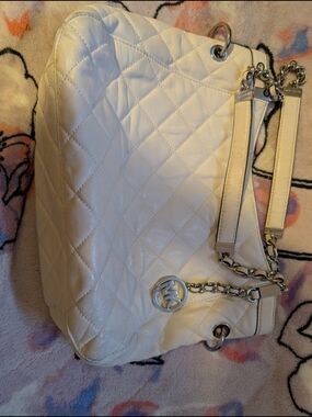 Michael Kors Cream Quilted Shoulder Bag with Chain Straps
